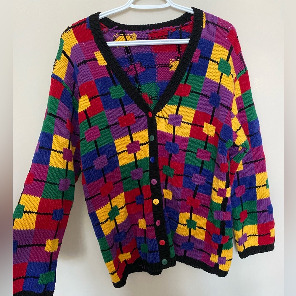 vintage colourful cotton cardigan